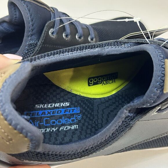 Skechers Goga Mat Relaxed Fit Mens Size 12 Black Navy Shoes Sneakers 58817 New main image 8
